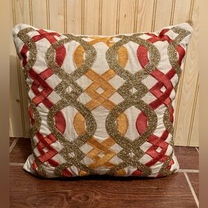 Pier One Heavily Beaded Autumn Pillow Pier One Fall